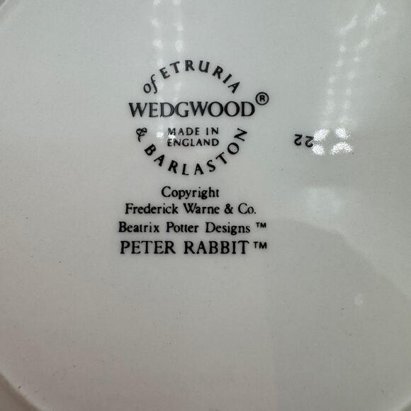 Wedgwood Mrs. Tiddy Winkle Dinner Plate and Peter Rabbit B&B Plate Bone China - Picture 10 of 12